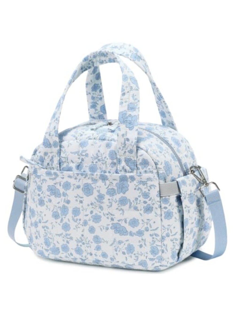 LEDAOU Quilted Insulated Lunch Bag Puffy Tote Adjustable Strap Work